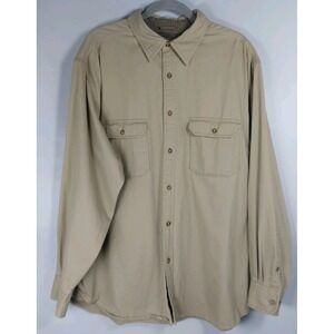 Faded Glory‎ Mens XL Khaki Tan Long Sleeve Work Outdoor Shirt